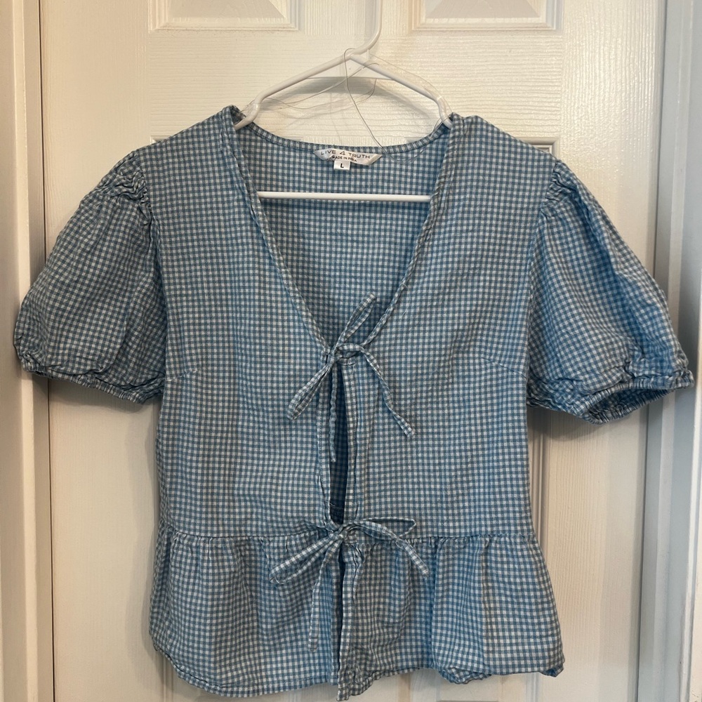 Blue Gingham Blouse